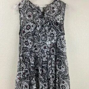 Diane VonFurstenberg Womens Shift Dress Paisley 2 Sleeveless Black Silk Classic